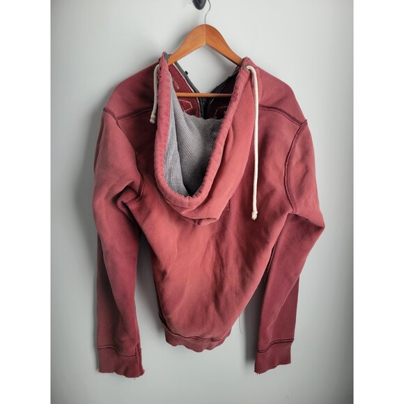 Vintage Abercrombie & Fitch Mens L Distressed Hoodie Red 92 - Picture 2 of 4
